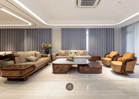  Sofa gỗ óc chó TITAN SF - 26058 GA.LUX